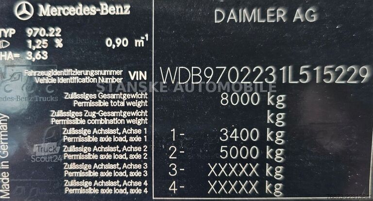 Skåpbil MERCEDES-BENZ ATEGO 816 KLIMA BLAT / LÜFT Wechselfahrgestell