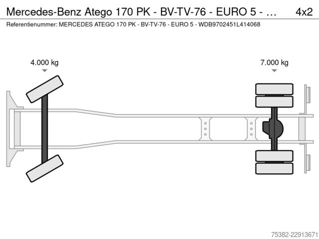  Mercedes-Benz Atego 170 PK - BV-TV-76 - EURO 5 - WDB9702451L4...