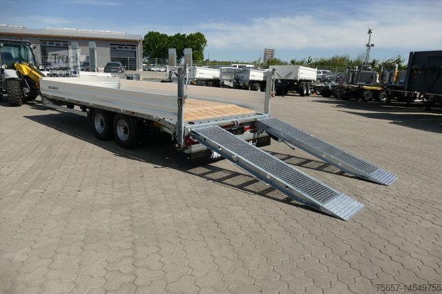 Lågbyggd trailer MÜLLER-MITTELTAL 11,9 to Tandemtieflader mit Auffahrrampen