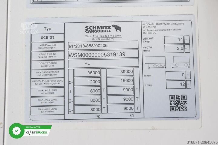Kølesættevogn SCHMITZ CARGOBULL SKO DDeck FP45 TK SLXi 300 LA h2.7m