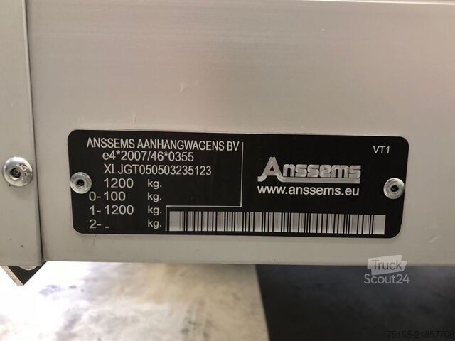 Remolque de plataforma con cubierta ANSSEMS GTB 1200 VT1 Deckelanhänger