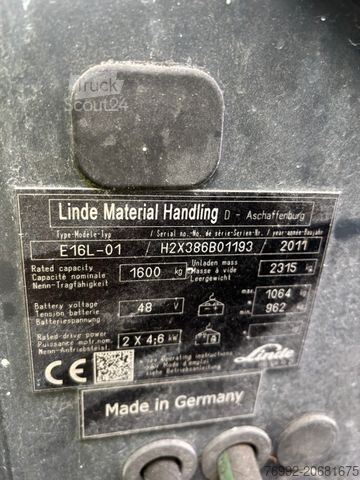 Priekinis krautuvas LINDE E16L 3-Rad