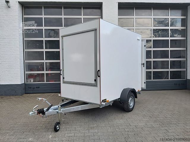 Prekybinė priekaba trailershop Event Trailer Infostand 2 Klappen 230Volt Licht