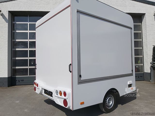 Verkoopaanhanger trailershop Retro Compact 250cm innen Licht 230 V 1 Klappe Neu verfügbar