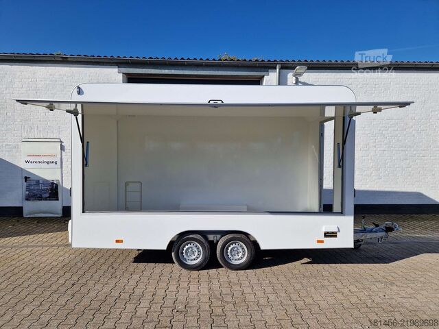 Прицеп-лавка trailershop Aero Retro Verkaufsanhänger Leerwagen für diy Ausbau 420x200x230cm sofort