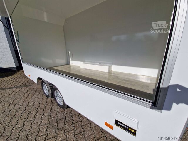 Прицеп-лавка trailershop Aero Retro Verkaufsanhänger Leerwagen für diy Ausbau 420x200x230cm sofort