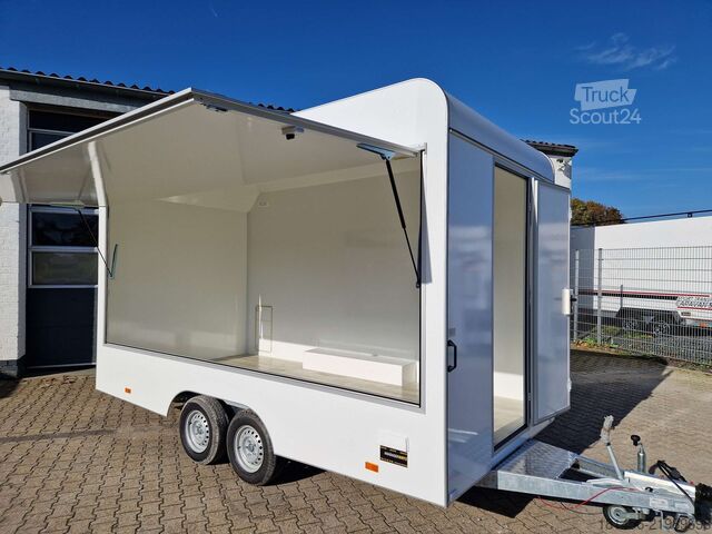 Прицеп-лавка trailershop Aero Retro Verkaufsanhänger Leerwagen für diy Ausbau 420x200x230cm sofort