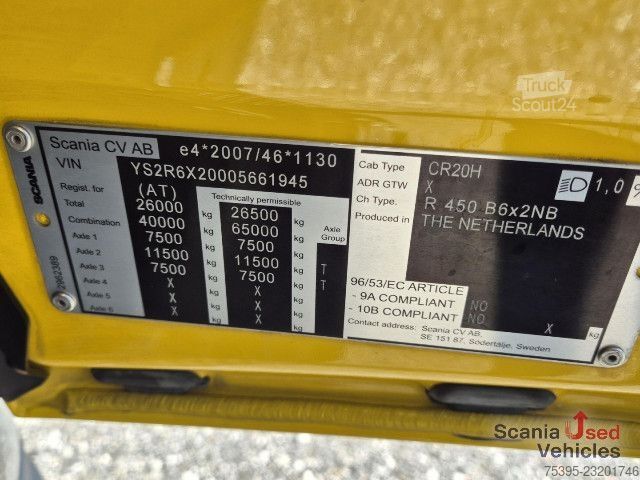 Camion plateau avec bâche Scania R450B6x2NB Pritsch PL LBW !!