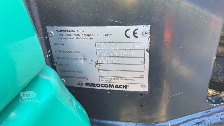 Midi Excavator 7t - 12t Eurocomach Es 85 Zt with 3 buckets