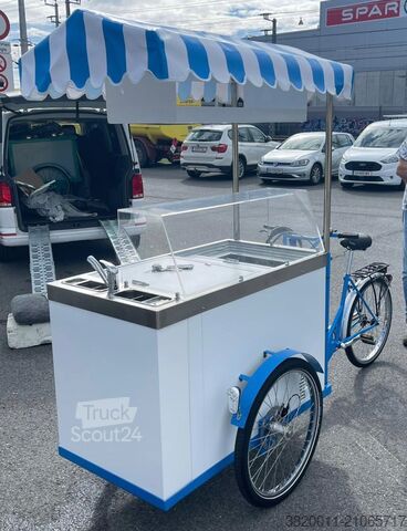 Automobilių priekaba Sven’s ital. Eisfahrräder Eisfahrrad Modell B2, blau/weiß