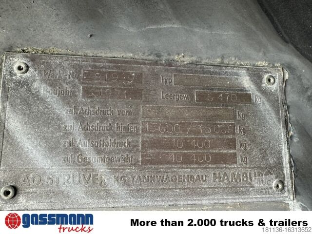 Tanksemitrailer  STRUEVER Tankauflieger ca. 40.000l