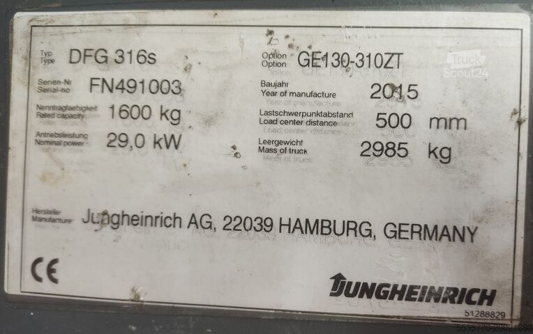 4-wiel heftruck Jungheinrich DFG 316s