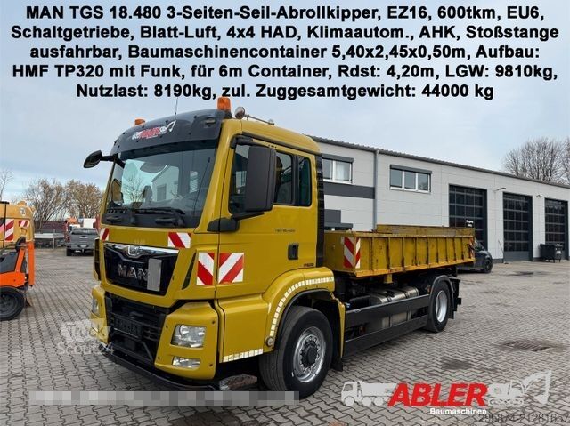 Abrollkipper MAN TGS 18.480 3-Seiten-Seil-Abrollkipper 4x4