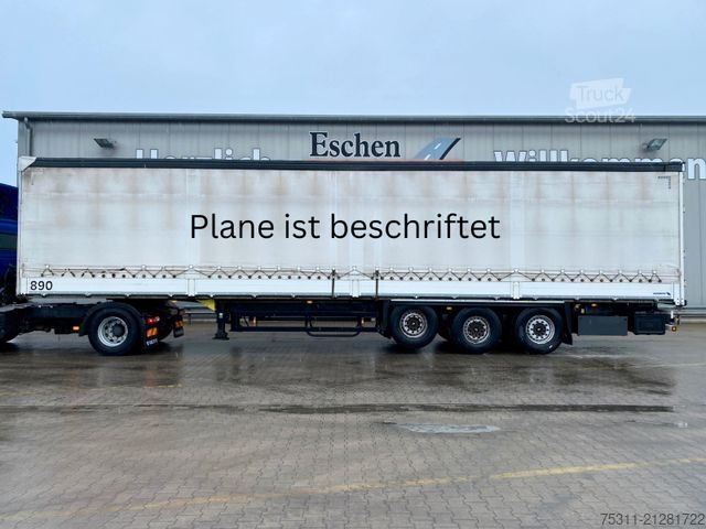 Auflieger mit Pritsche & Plane SCHMITZ CARGOBULL SCB S3T| Bordwand mit Schiebeplane*1.Hand*Edscha