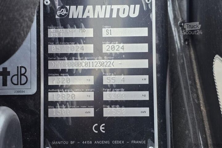 Teleszkópos rakodó Manitou MT933 EASY 75D ST5 S1 Valid inspection, *Guarantee