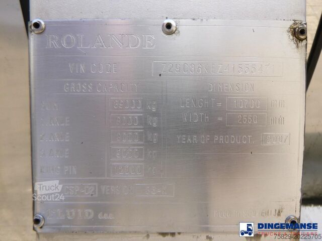 Tartály Fluid Chemical tank inox 37.5 m3 / 1 comp ADR 28-10-2025