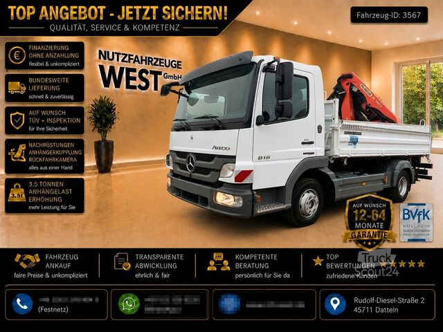 Трьохсторонній самоскид-фургон MERCEDES-BENZ Atego 818 Meiller Kipper Palfinger Kran