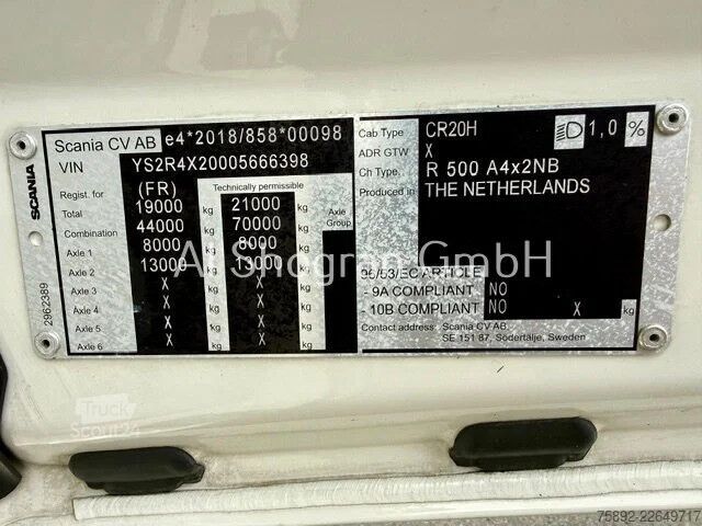 Standard-SZM Scania R500 / Retarder / 2 x Tank