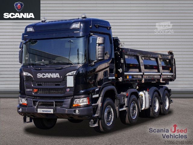 Camion-benne tricar Scania G 460 B8x4HZ XT - Meiller TRIGENIUS D421 / Bordmat