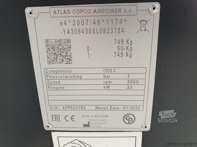 Compressore frigorifero Atlas Copco CPS 5.0 - N - R