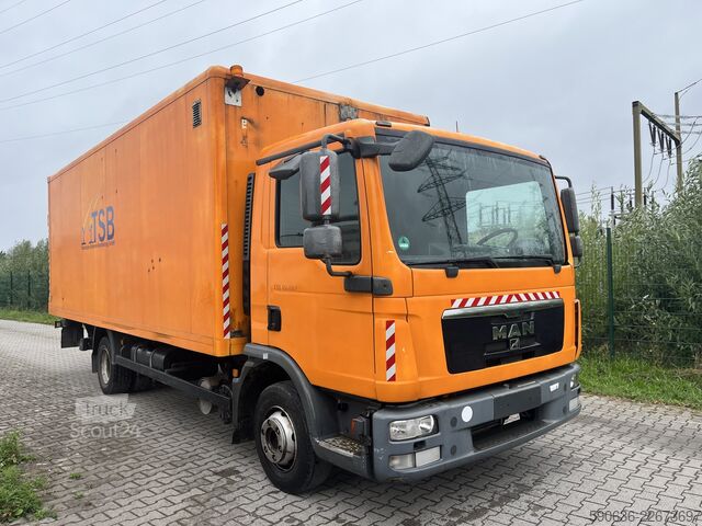 Vrachtwagen met bakwagen MAN TGL 10.180, Blatt / Blatt, Koffer, LBW