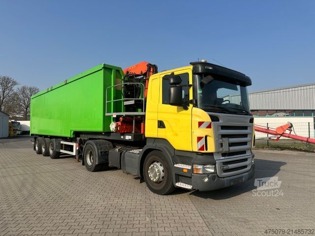Standardowy ciągnik siodłowy SCANIA R 420 / Glas Recycling / Palfinger PK 18000
