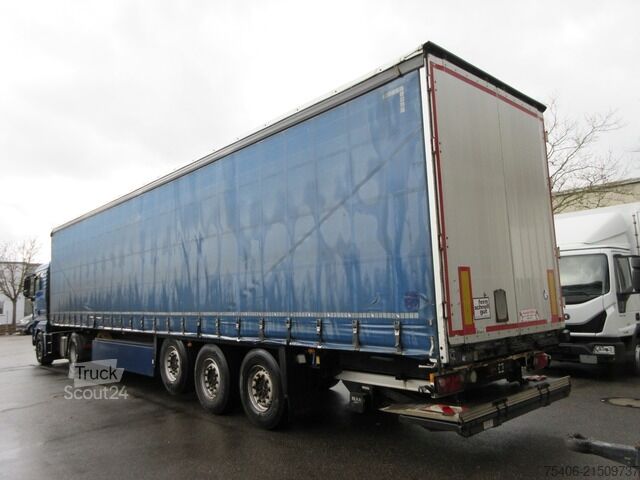 Auflieger mit Pritsche & Plane schmitz Cargobull SCS24/L, LBW ,Liftachse Edscha Palka