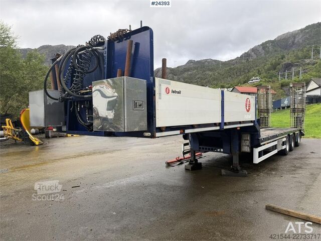 Zems iekrāvējs Istrail 3 akslet Low Loader Semi-Trailer with Hydraulic Ra
