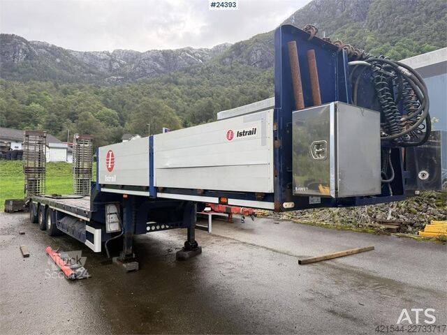 Zems iekrāvējs Istrail 3 akslet Low Loader Semi-Trailer with Hydraulic Ra