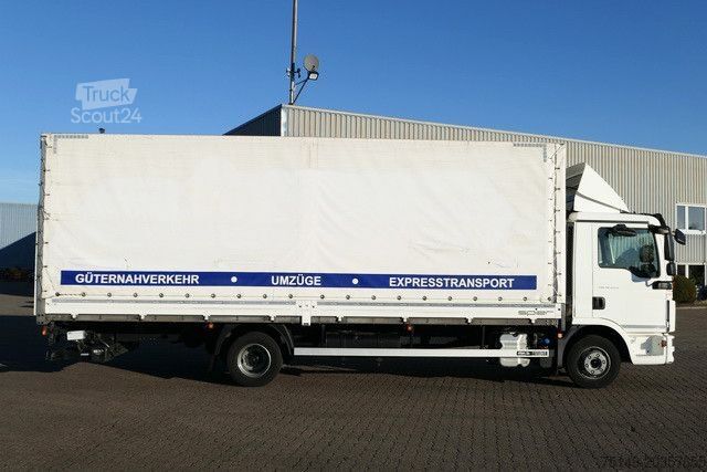Plattewagen met zeil MAN 12.220 TGL 4x2, LBW, Klima, 7.200mm lang, AHK