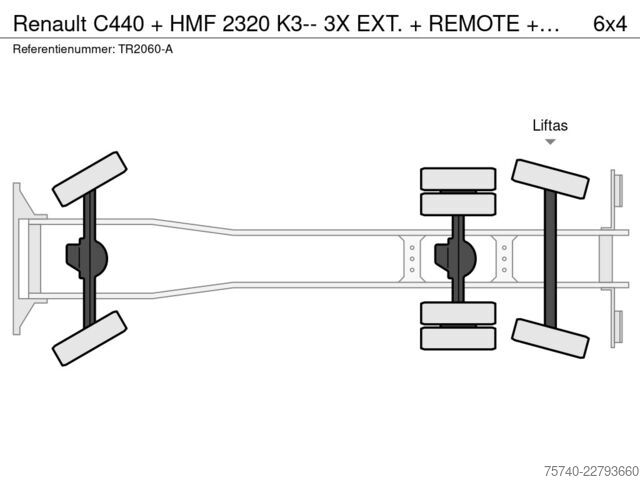 Containertransport (haakarmsysteem) Renault C440 + HMF 2320 K3-- 3X EXT. + REMOTE + HAAKARM...