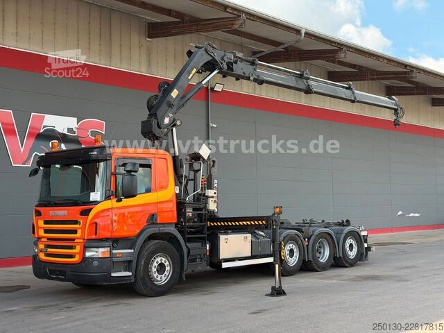 Камион с кука за контейнери SCANIA R 380 HIAB-Ladekran und ARK, Liftachsen 2+4