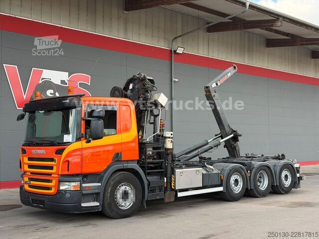 Камион с кука за контейнери SCANIA R 380 HIAB-Ladekran und ARK, Liftachsen 2+4