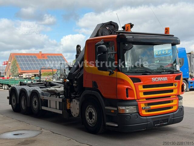 Камион с кука за контейнери SCANIA R 380 HIAB-Ladekran und ARK, Liftachsen 2+4