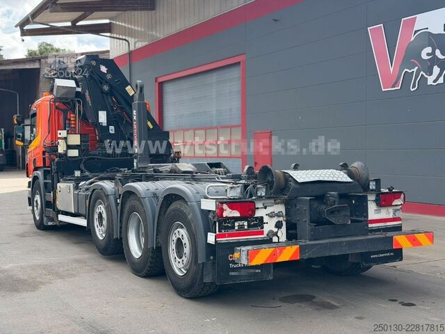 Камион с кука за контейнери SCANIA R 380 HIAB-Ladekran und ARK, Liftachsen 2+4