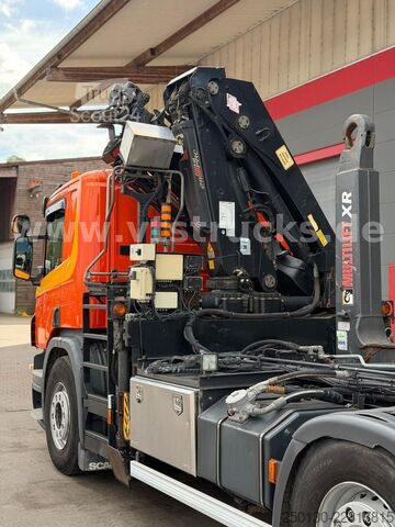 Камион с кука за контейнери SCANIA R 380 HIAB-Ladekran und ARK, Liftachsen 2+4
