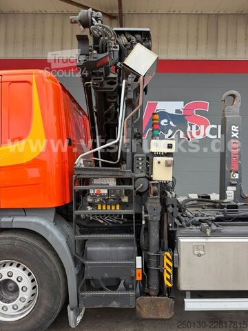 Камион с кука за контейнери SCANIA R 380 HIAB-Ladekran und ARK, Liftachsen 2+4