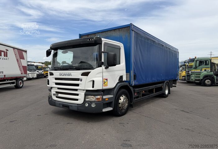 2005 Scania P340 LB 4x2 платформа/товарен автомобил с падащ борд Scania P340 LB 4x2 Plane/HB / Swiss-Vehicle