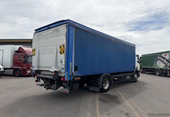 2005 Scania P340 LB 4x2 платформа/товарен автомобил с падащ борд Scania P340 LB 4x2 Plane/HB / Swiss-Vehicle