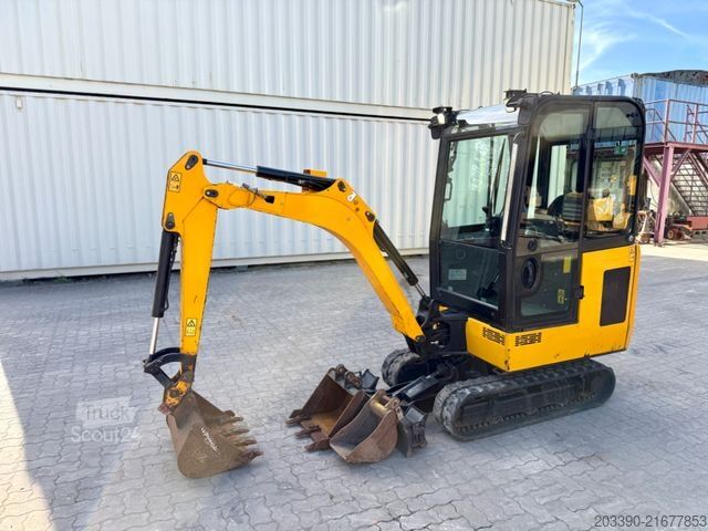 Minikoparka JCB 16C-1 / 2021 BJ / 1.246 H/ 3 x Löffel