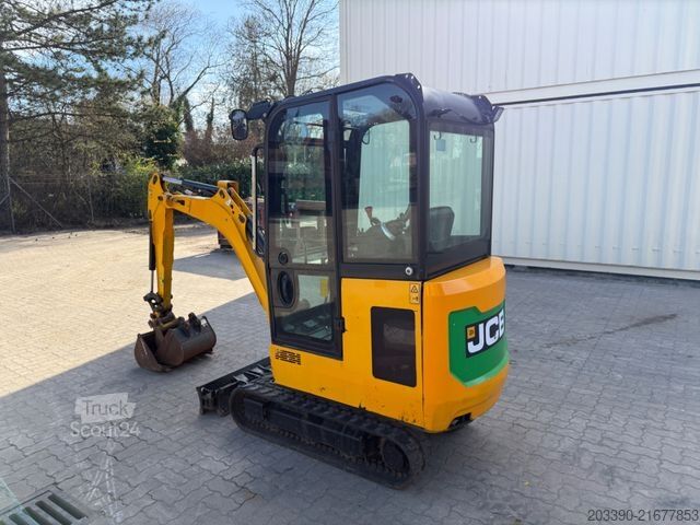Minikoparka JCB 16C-1 / 2021 BJ / 1.246 H/ 3 x Löffel