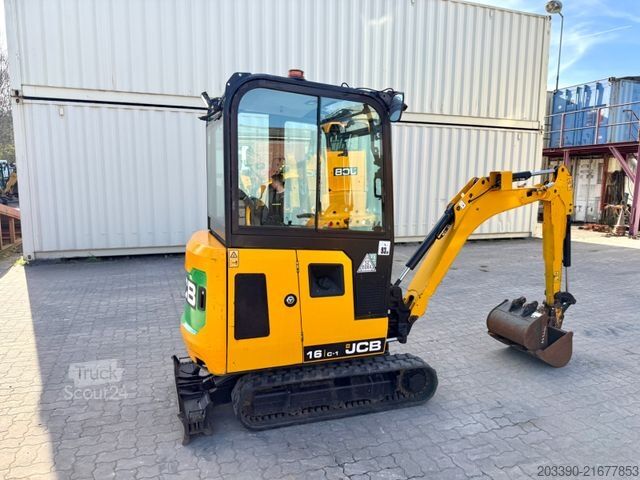Minikoparka JCB 16C-1 / 2021 BJ / 1.246 H/ 3 x Löffel