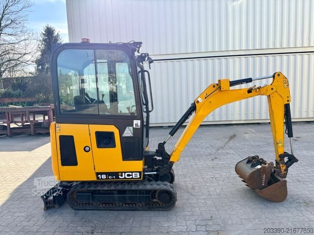 Minikoparka JCB 16C-1 / 2021 BJ / 1.246 H/ 3 x Löffel