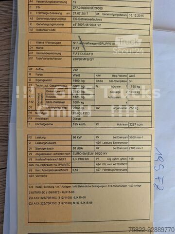 Фургон-панель FIAT Ducato Multijet 130 / Nur 88500 Km / load 1400kg