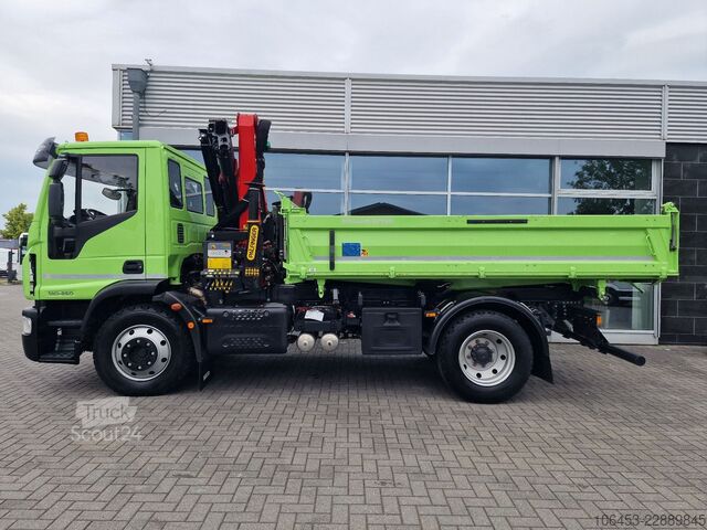 Camión volquete trilateral IVECO 140 E 25 Kipper/Kran/Funk/5+6Kreis/2X AHK/33 TKM