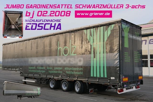 Naczepa otwarta z plandeką SCHWARZMÜLLER JUMBO GARDINE SCHWANENHALS LENKACHSE BPW