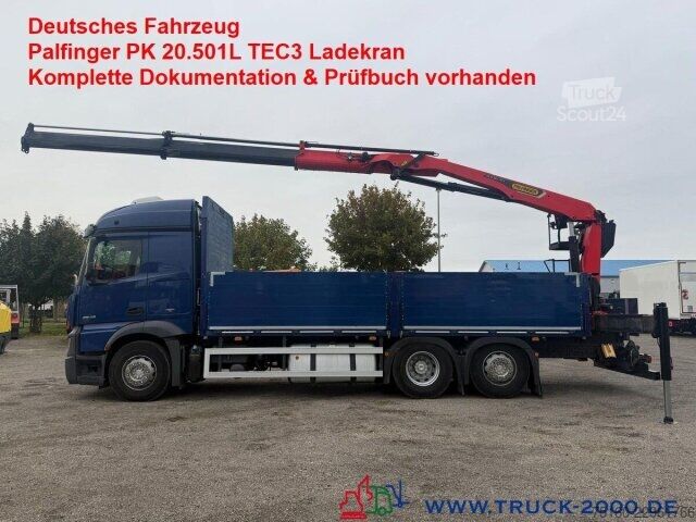 Camion plateau Mercedes-Benz Actros 2643 StreamSpace Kran Palfinger PK20.501L