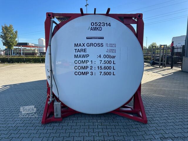 Conteneur-citerne Van Hool 20FT SWAP BODY / 30.600L / 3 comp (7.500L + 15...