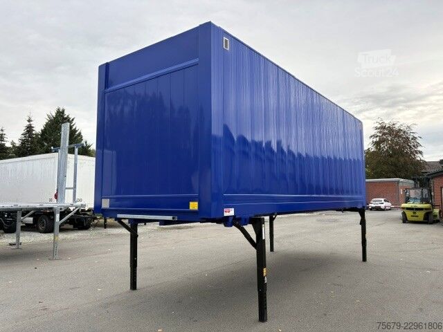 Vaihdettava kori laatikkorakenteella Krone BDF-System, 7.450 mm lang, FABRIKNEU in THW Blau