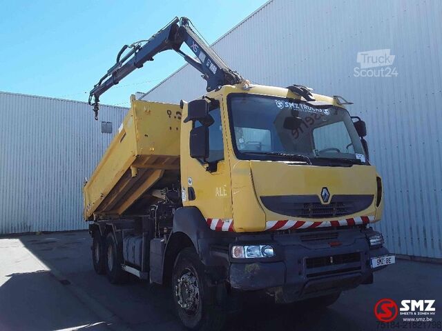 Tipper med kran Renault Kerax 370 Hiab 122+remote